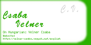 csaba velner business card